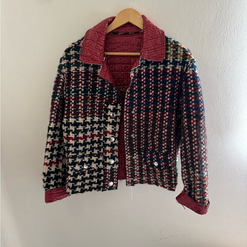 Isabel Marant Plaid Teddy Jacket Plaid and Patent